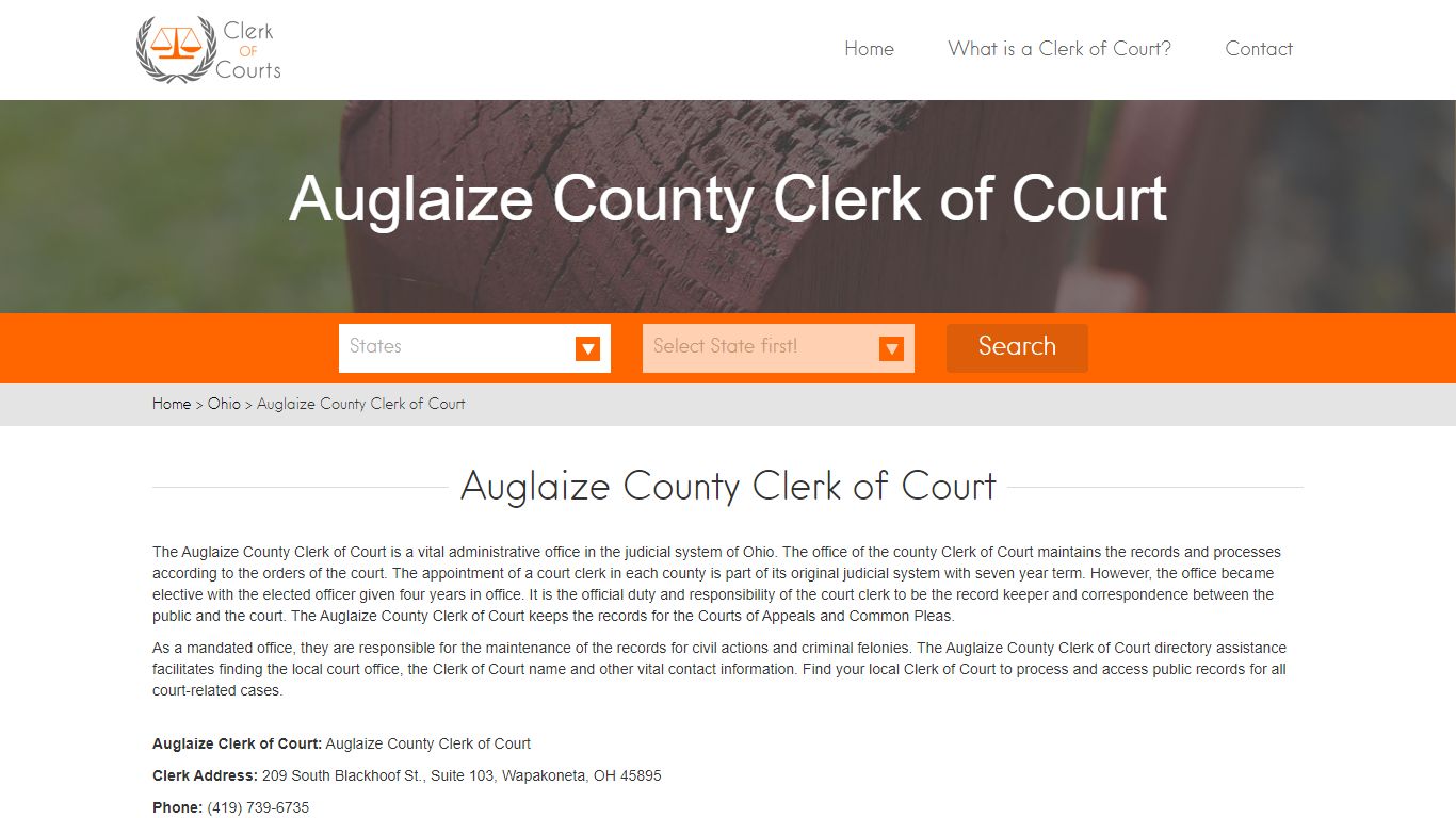 Find Your Auglaize County Clerk of Courts in OH - clerk-of-courts.com