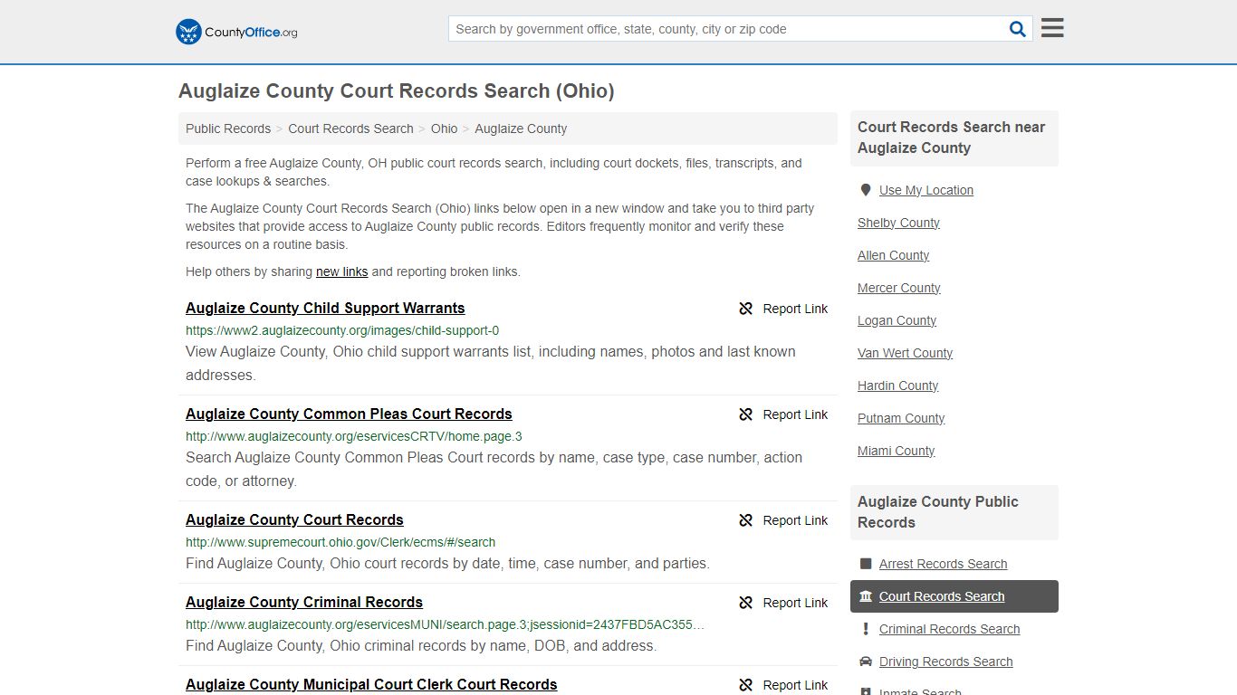 Auglaize County Court Records Search (Ohio) - County Office